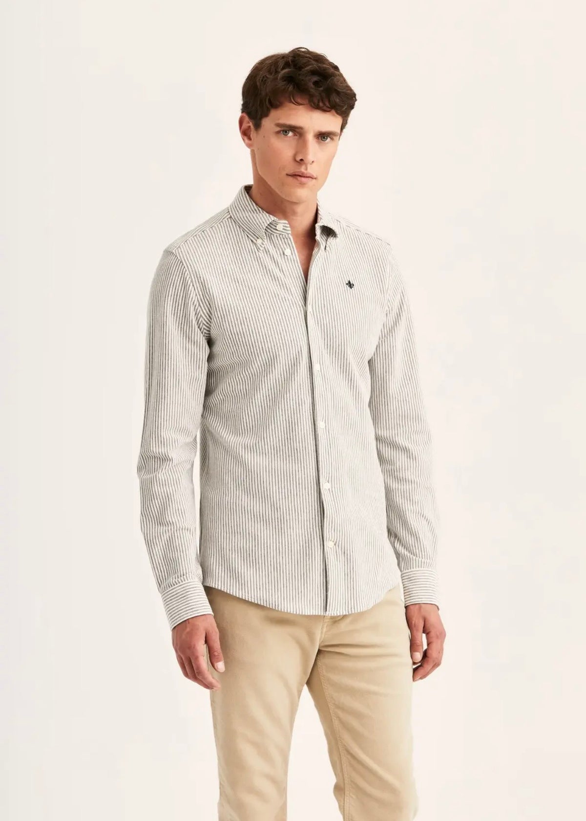 Camden Piqué Shirt Brown/White