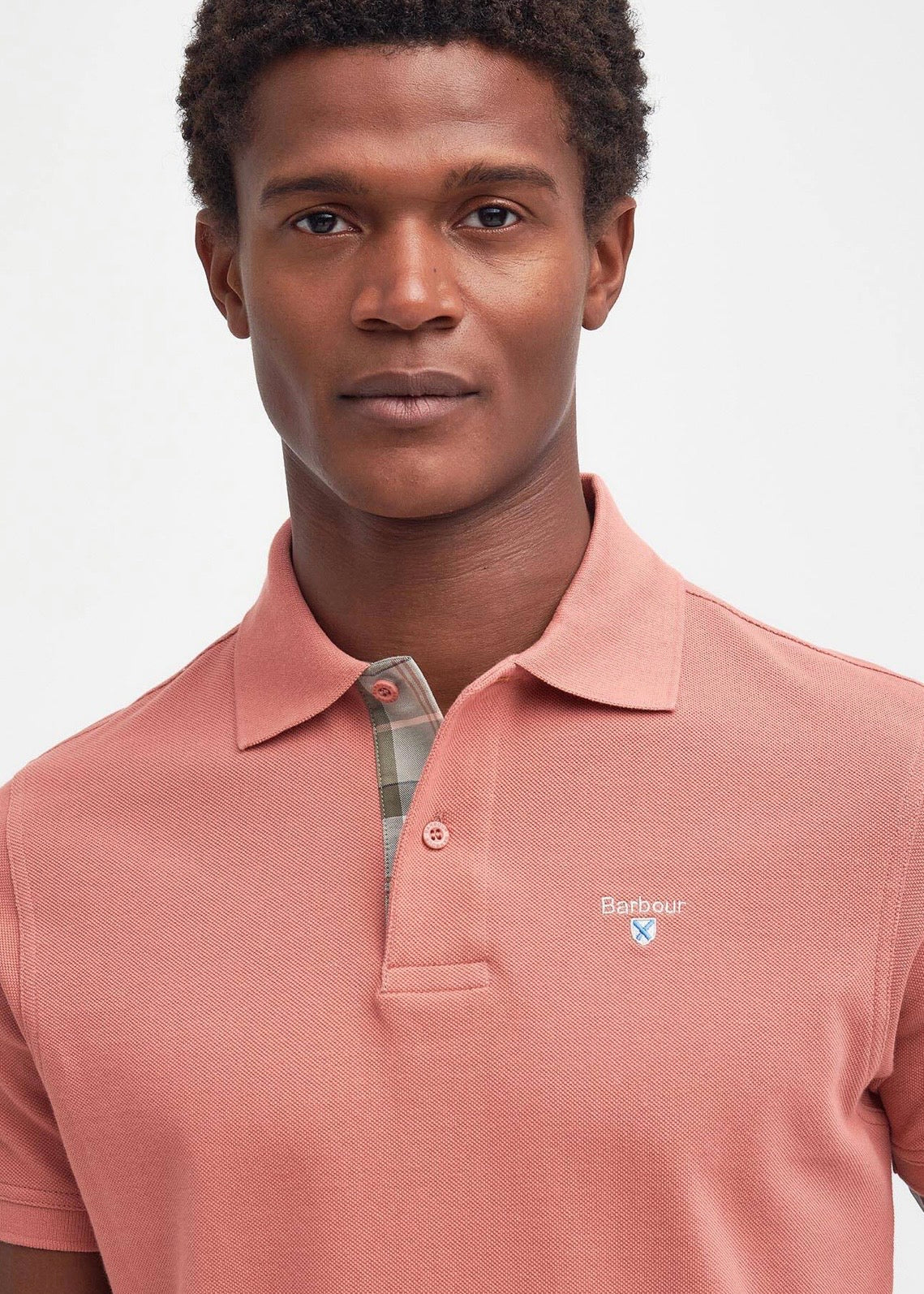 Tartan Polo Pique Pink Clay