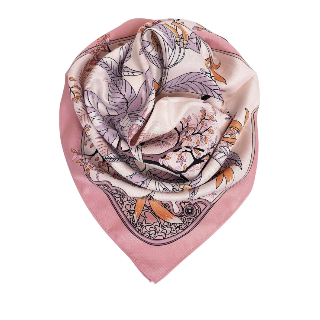 Noma Silke/Viskose skjerf - Lys rosa/Creme/Oransje