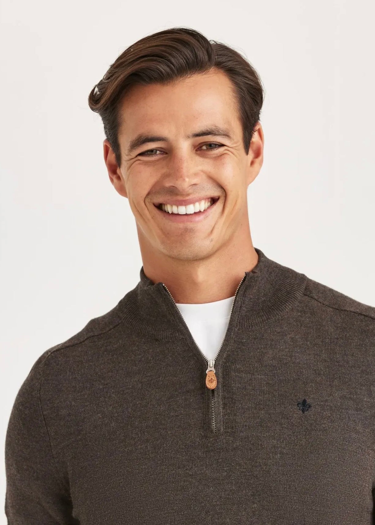 Merino John zip Brown