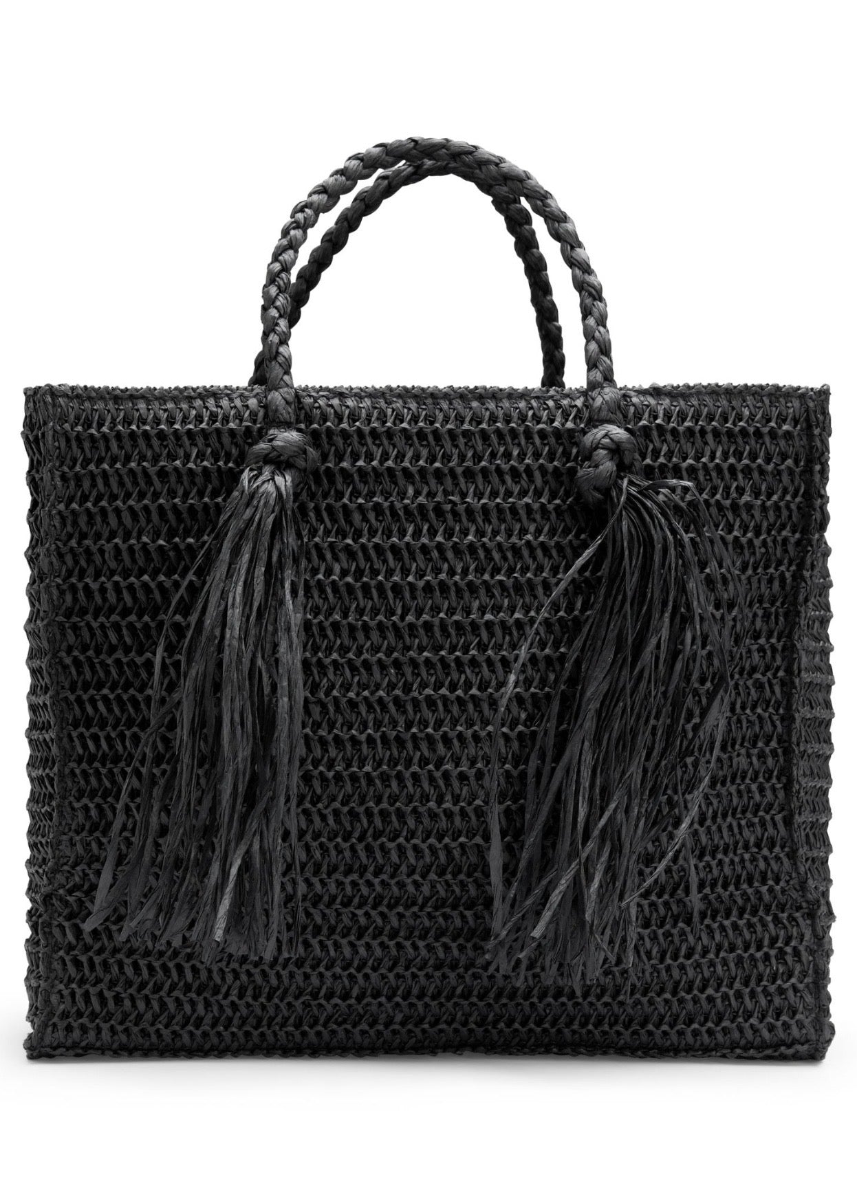 Rikke Straw Bag Black