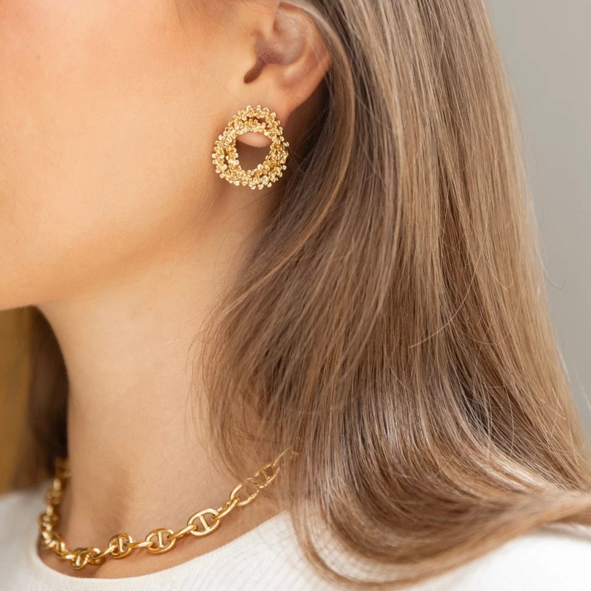 Gemma Knot Earrings Gold