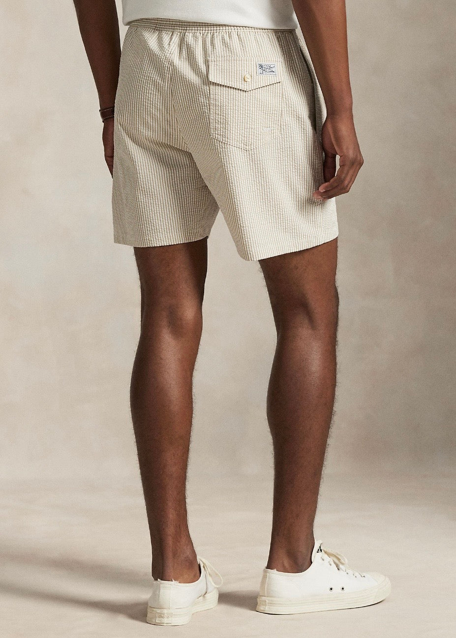 Traveler Swim Trunk Coastal Beige Seersucker