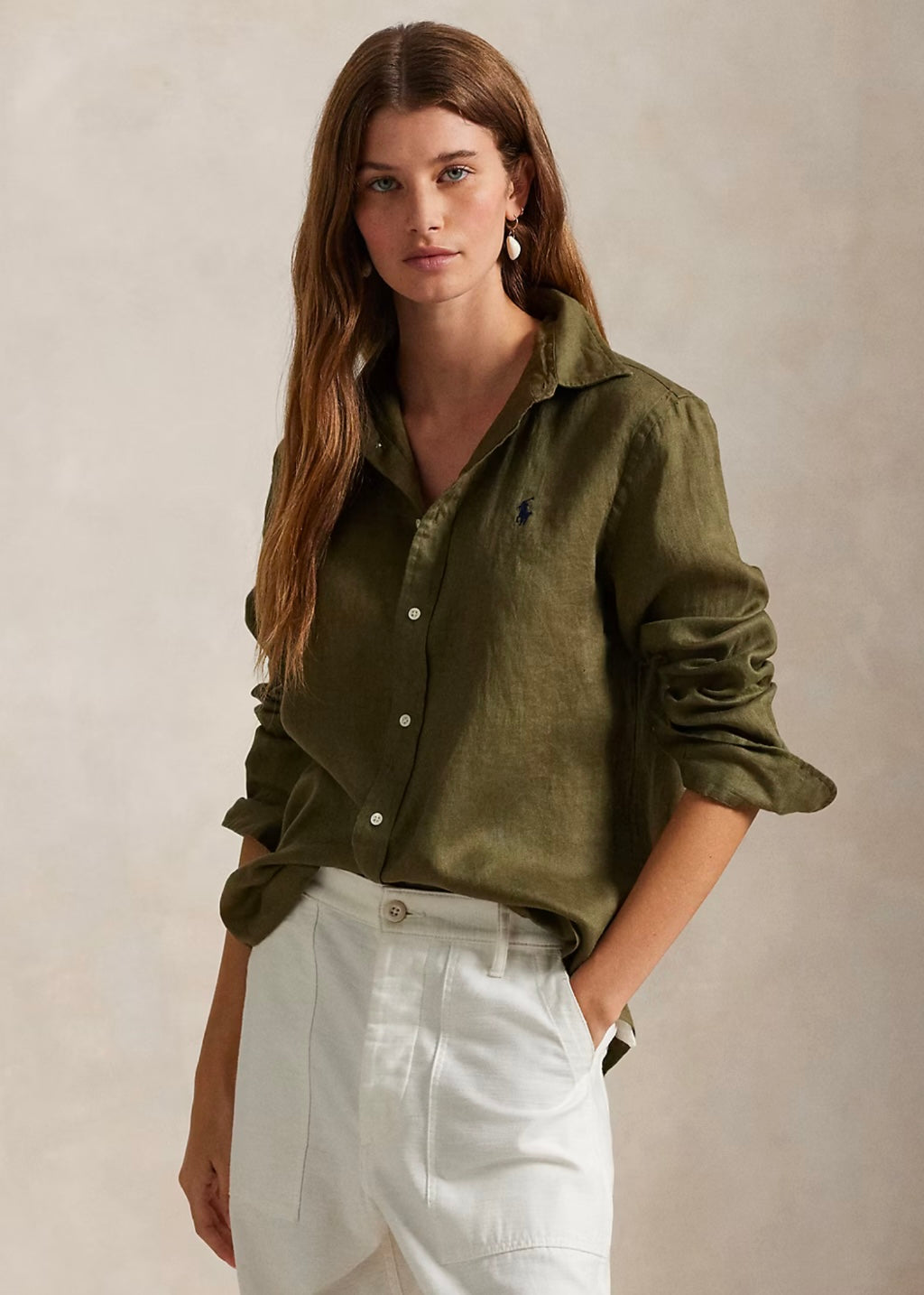 Polo Ralph Lauren Linen shirt - Outdoors Olive