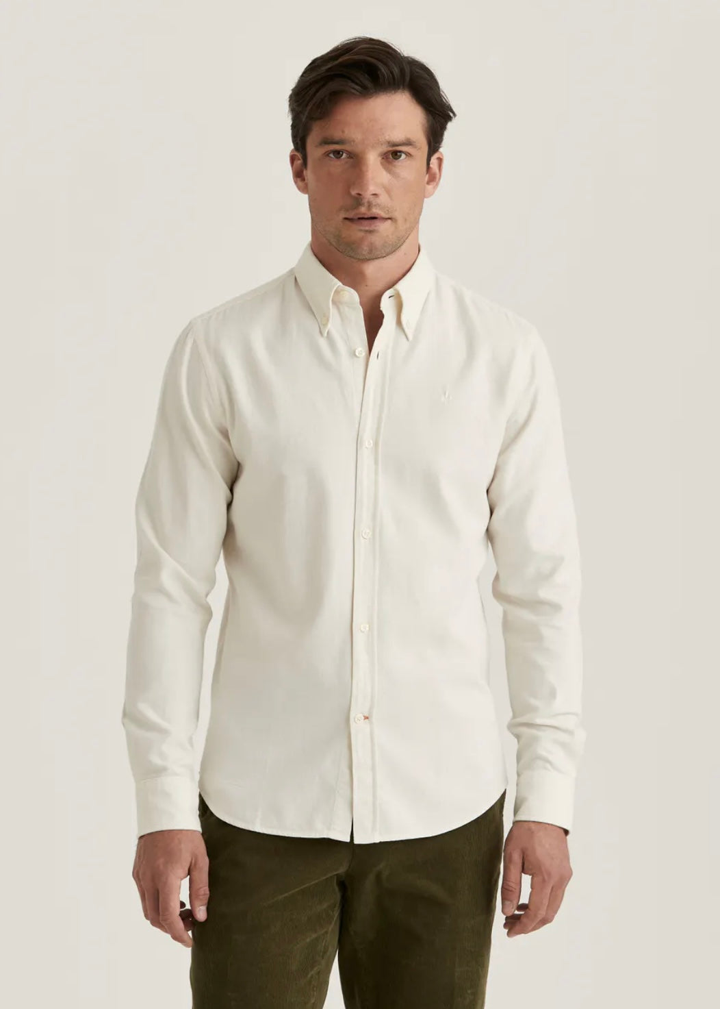 Morris Brushed Twill shirt - Offwhite