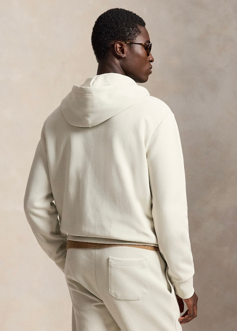 Double Knit Full Zip Hoodie Stone Pebble
