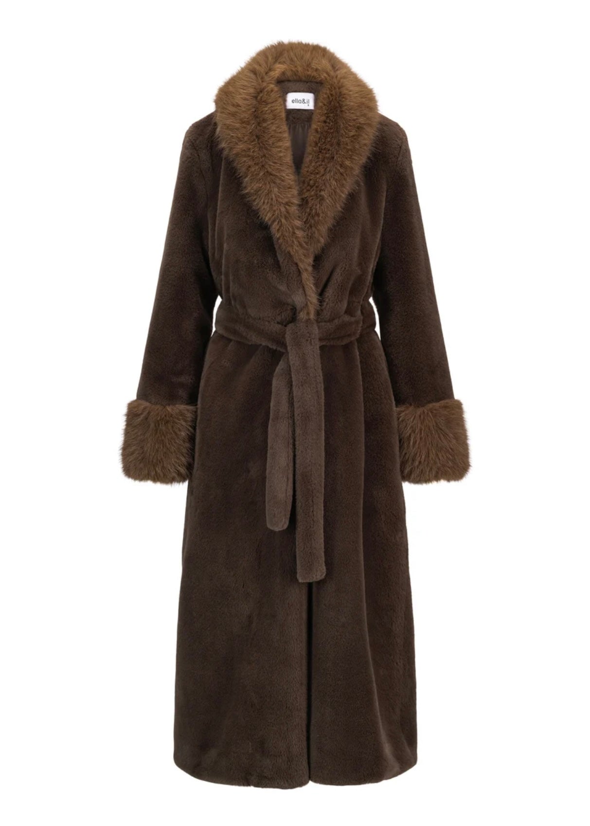 Ella&il Caroline Fake Fur jacket - Brown