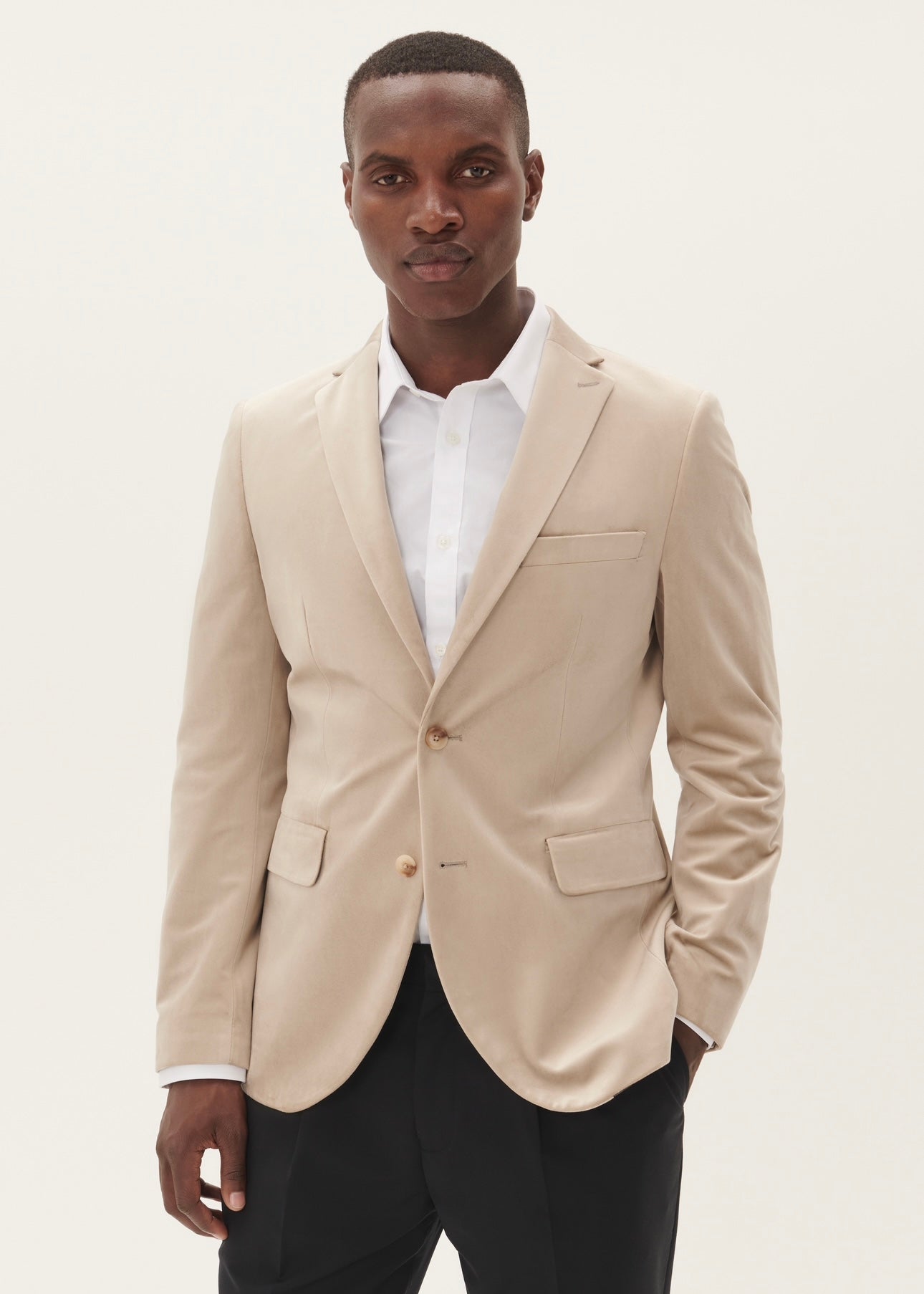 Matinique George Velvet blazer - Plaza Taupe