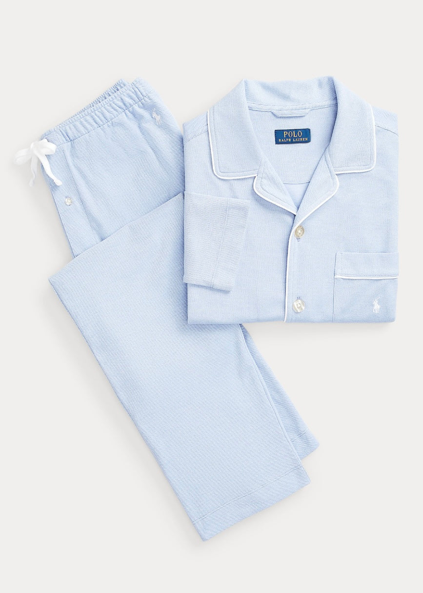 Cotton Mesh Pajama set Blue