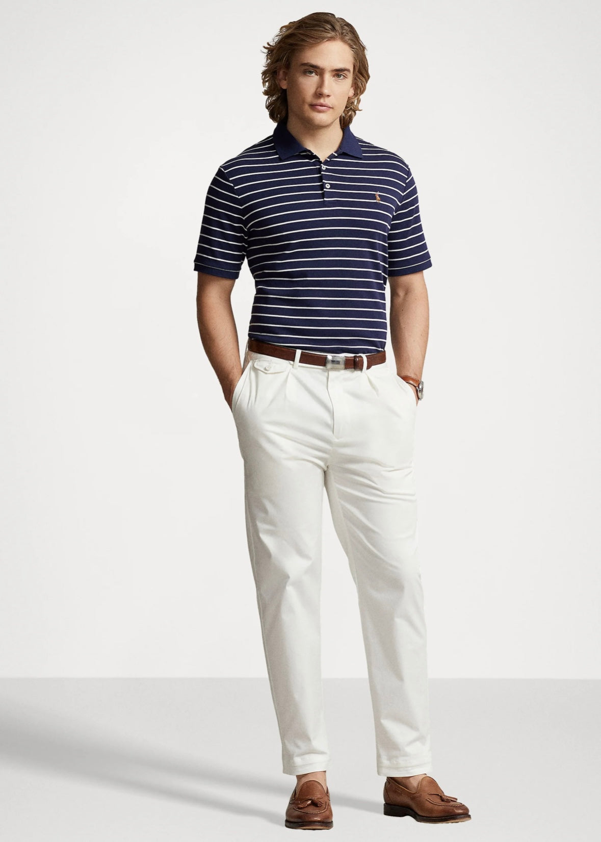 Polo Ralph Lauren Interlock pique - Refind Navy/White