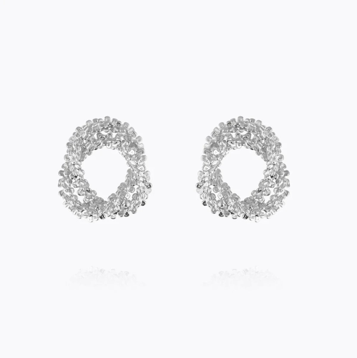 Gemma Knot Earrings Rhodium