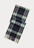 Plaid Fringe Wool Scarf Cream Multi