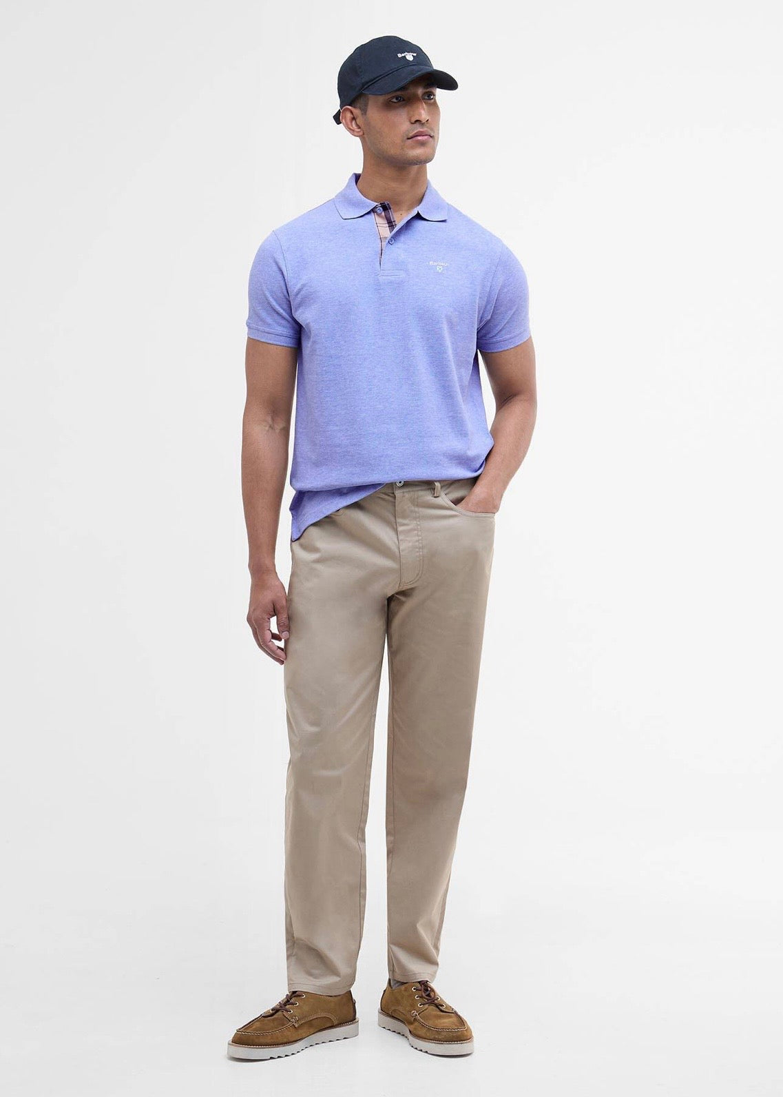 Tartan Polo Pique Sky Marl