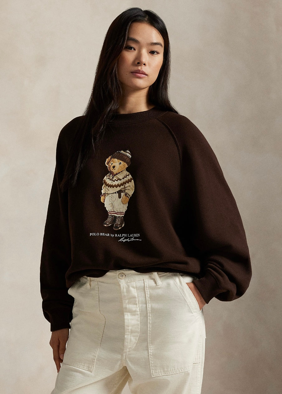 Polo Bear Fleece crewneck Brown