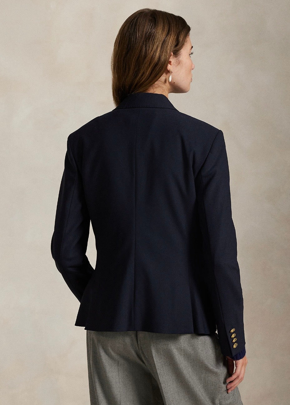Double Breasted Stretch Blazer Navy