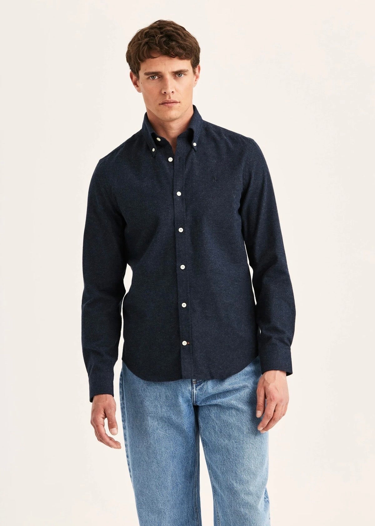 Cashmere Twill Shirt Navy