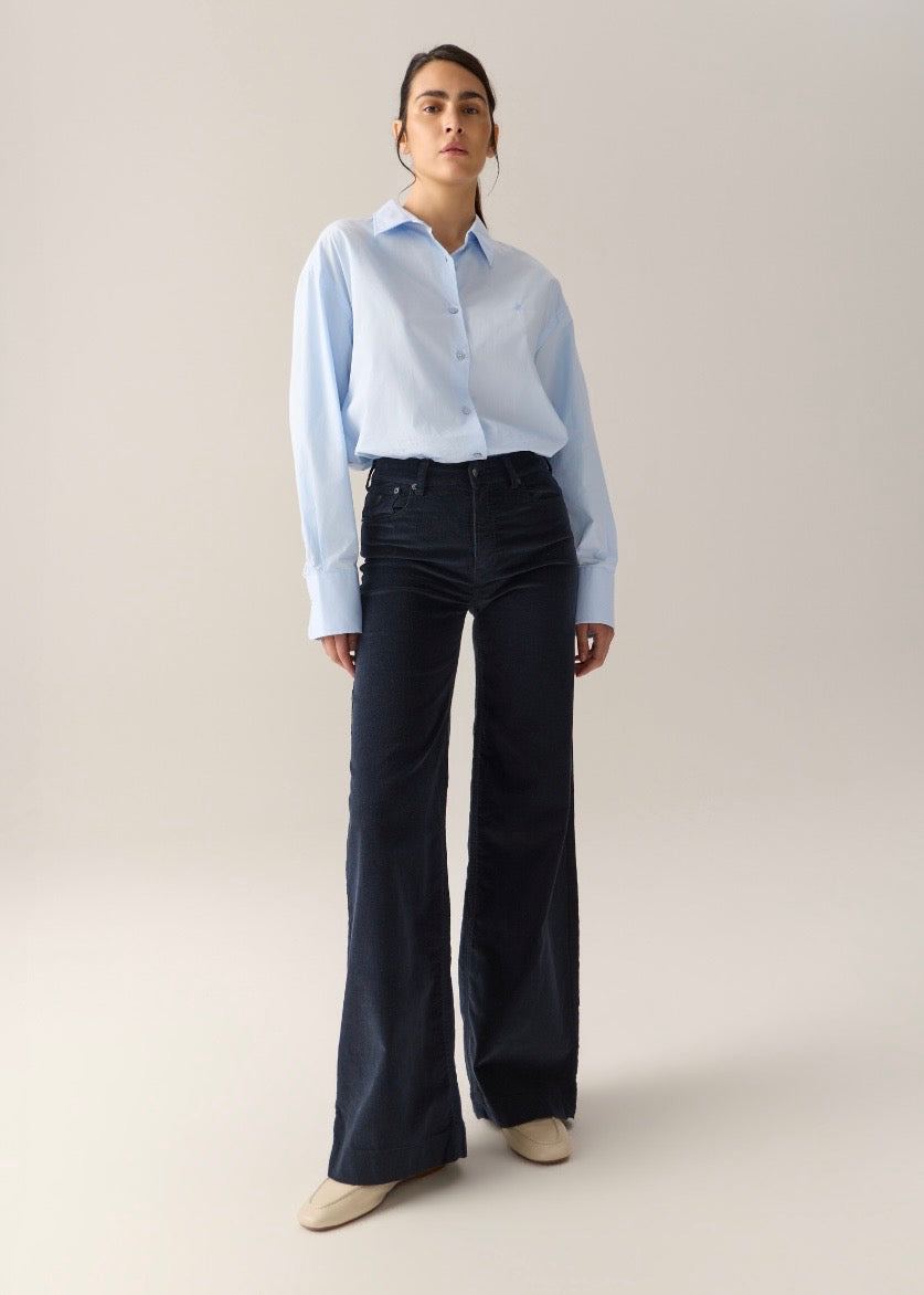 Palazzo Mistral Shiny Cord Navy