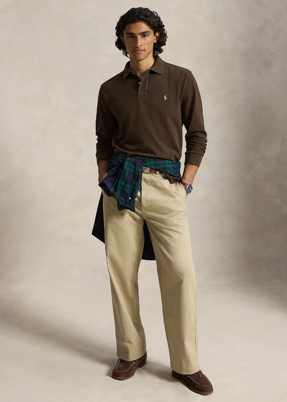 Mesh Polo Shirt Nutmeg Brown