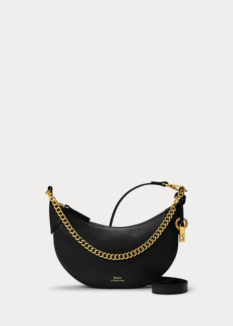 Polo ID Leather Mini Chain Bag Black
