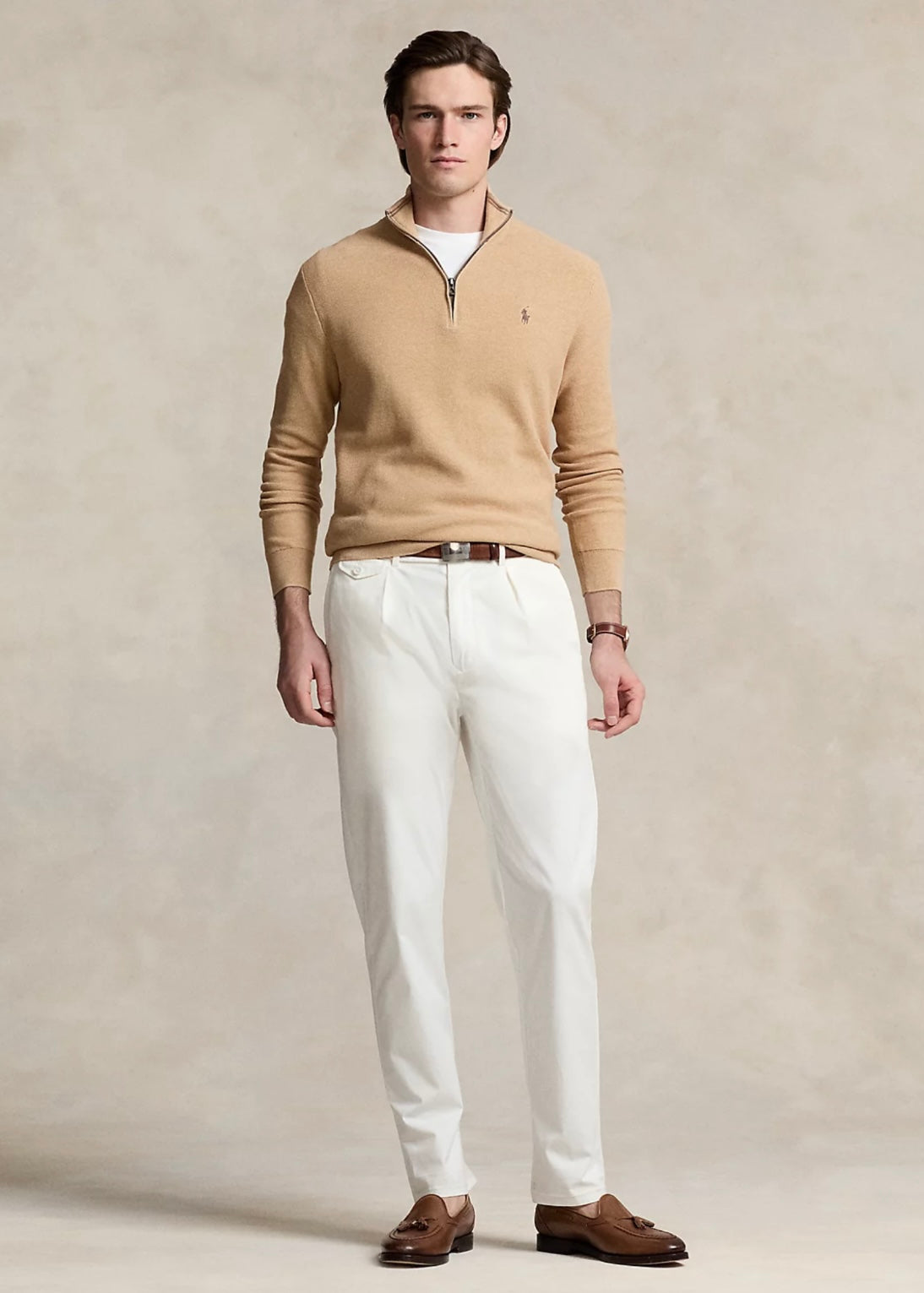 Polo Ralph Lauren Cotton Zip - Camel Melange