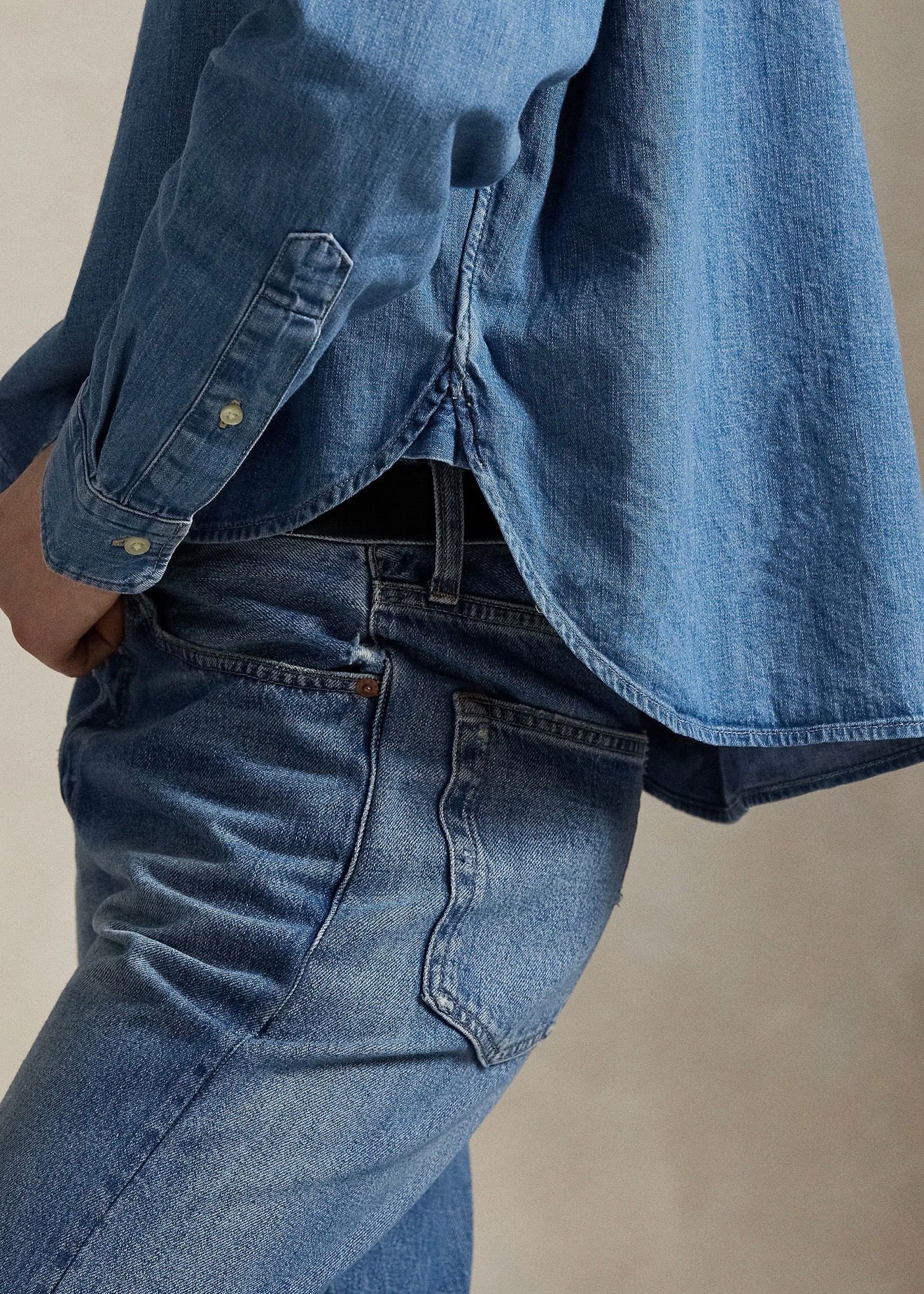 Cropped Boxy Denim Shirt Zaia Wash