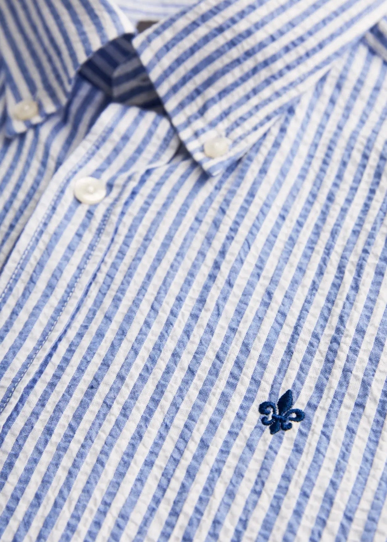 Seersucker Shirt Light Blue