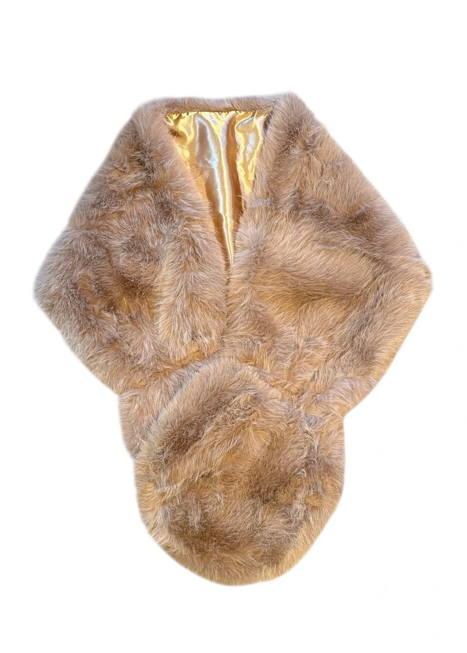 Stola fuskepels Camel