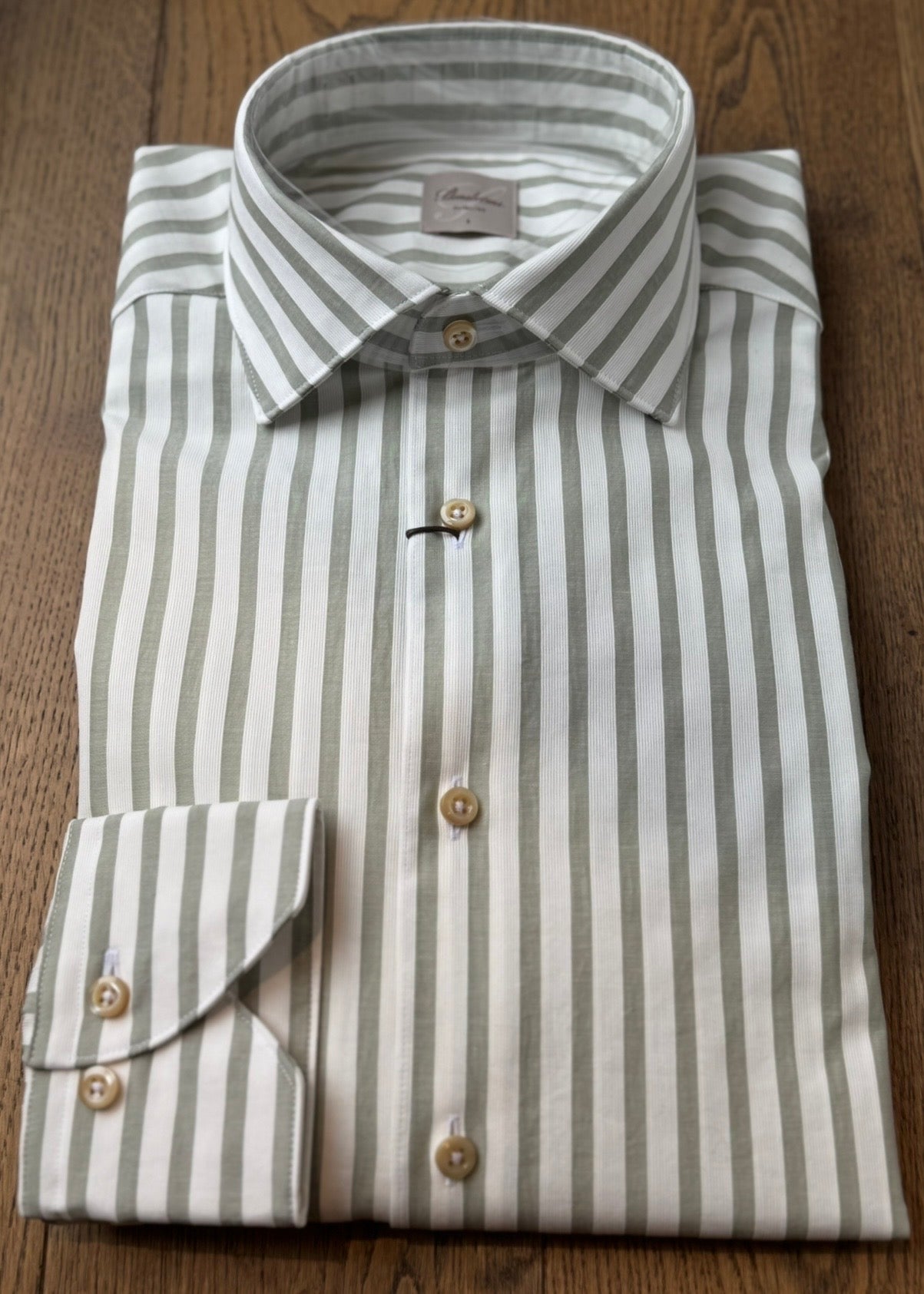 Slimline Striped Shirt Green