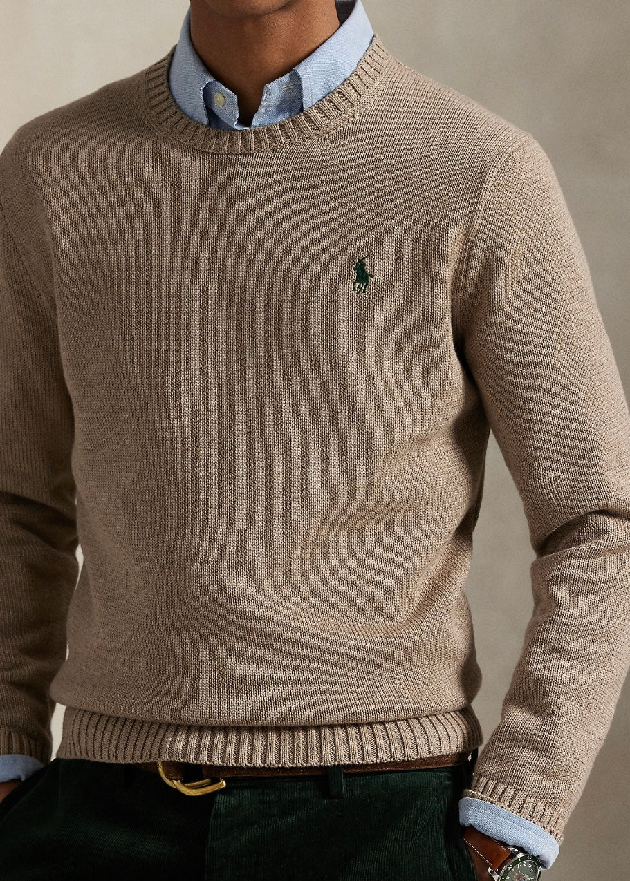 Cotton Crewneck sweater Bronze Melange
