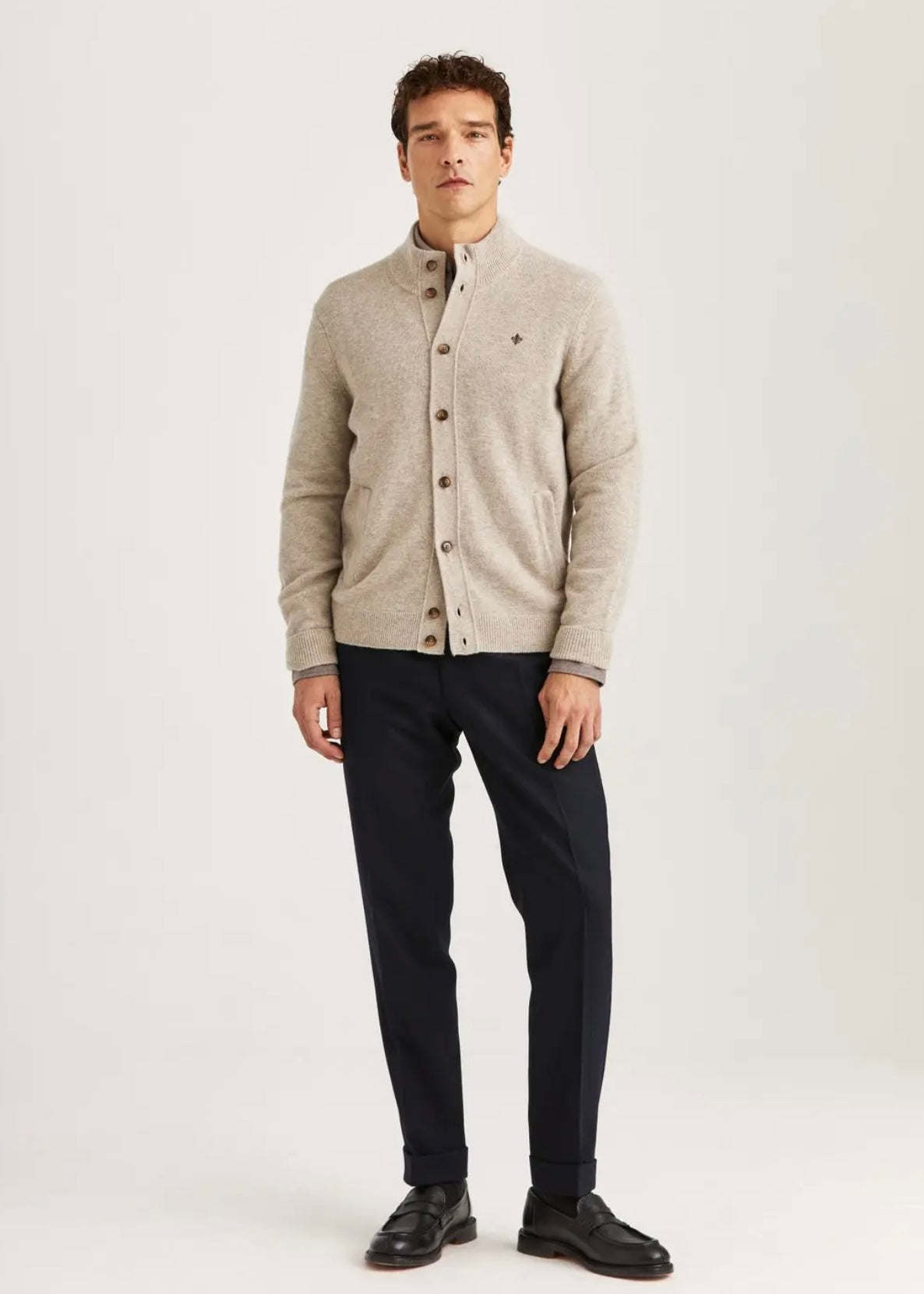Hertford Button cardigan Khaki