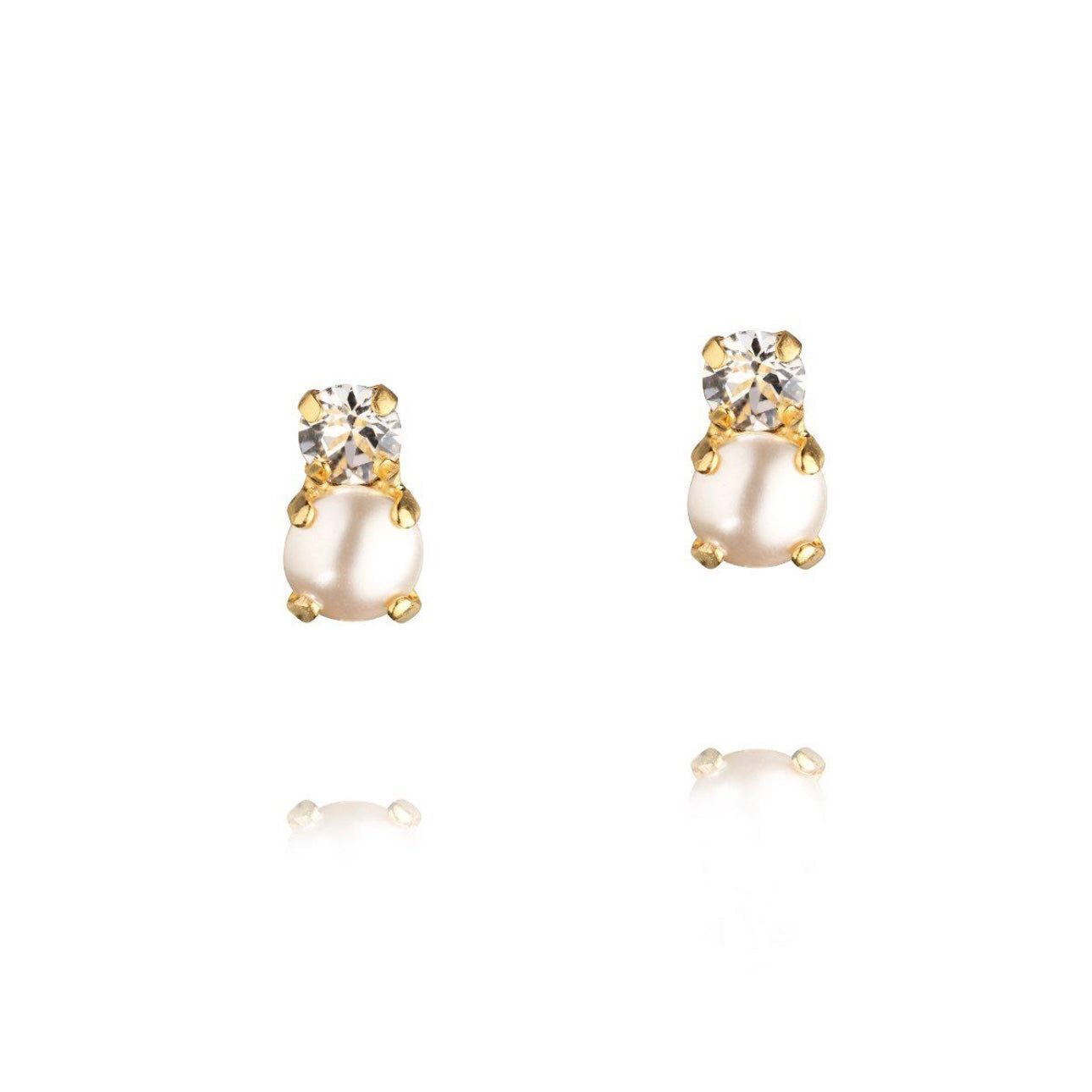 Caroline Svedbom Love Pearl earring Gold Pearl/Crystal