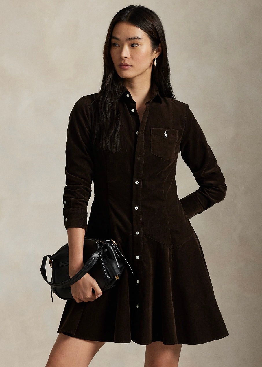 Cotton Corduroy shirtdress Dark Beech