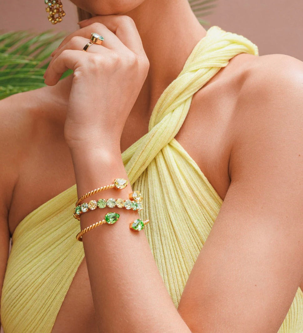 Caroline Svedbom Gia Studs bracelet Gold Lime Combo