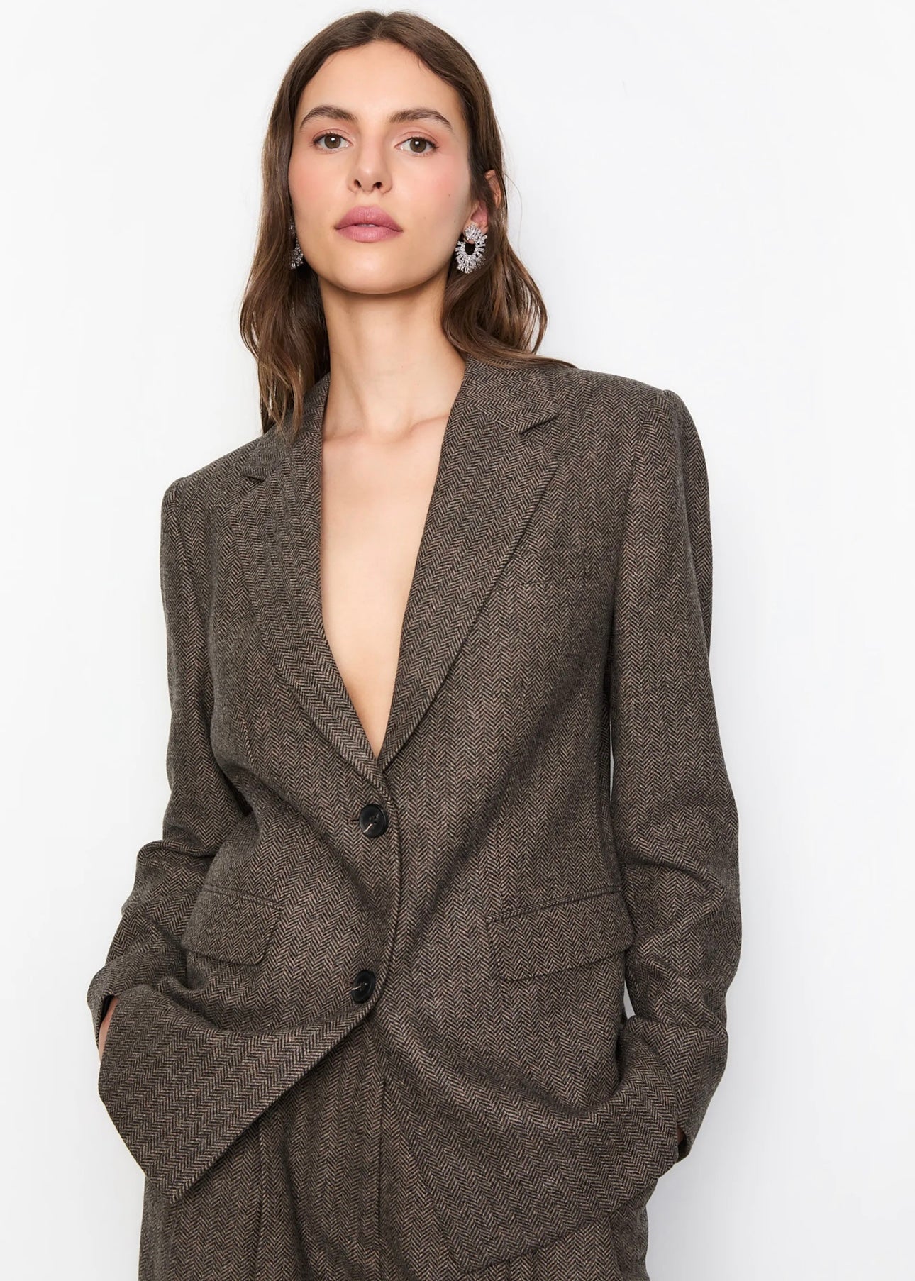 Brook Herringbone blazer Brown