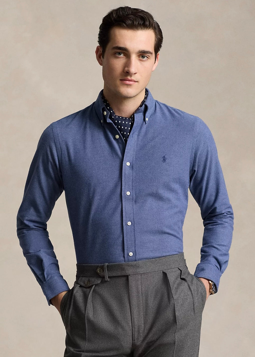 Polo Ralph Lauren Cotton Twill shirt Custom Fit - Blue Heather