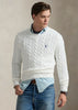 Cable Knit Cotton Sweater White