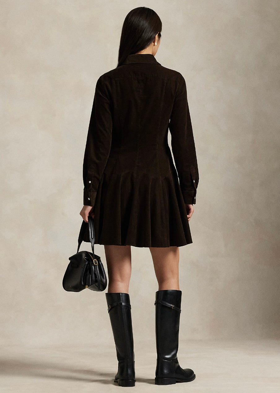 Cotton Corduroy shirtdress Dark Beech