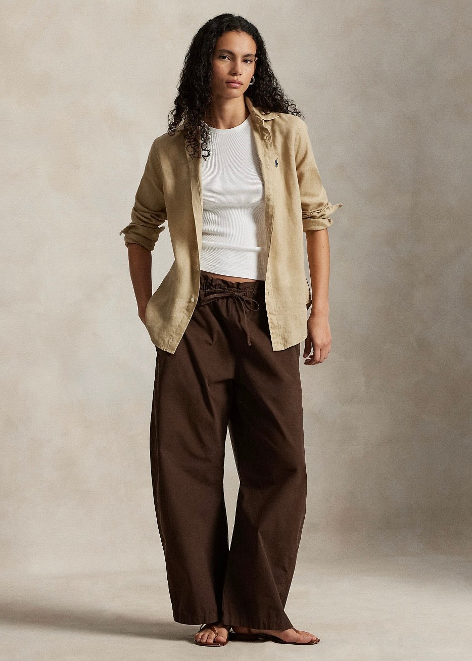 Classic Fit Linen Shirt Coastal Beige
