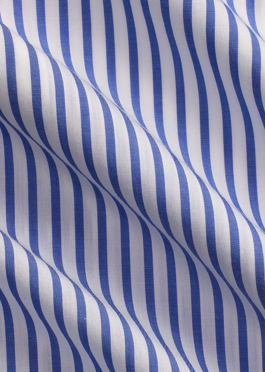 Custom Fit Striped Broadcloth Shirt White/Blue
