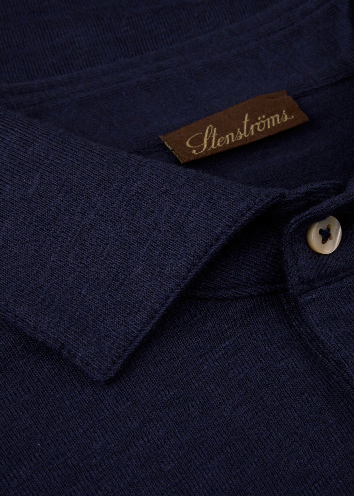 Linen Polo Shirt Navy
