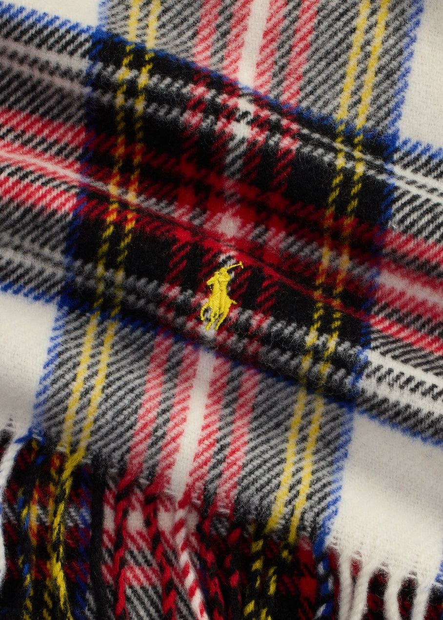 Plaid Fringe Wool Twill scarf Dress Stewar