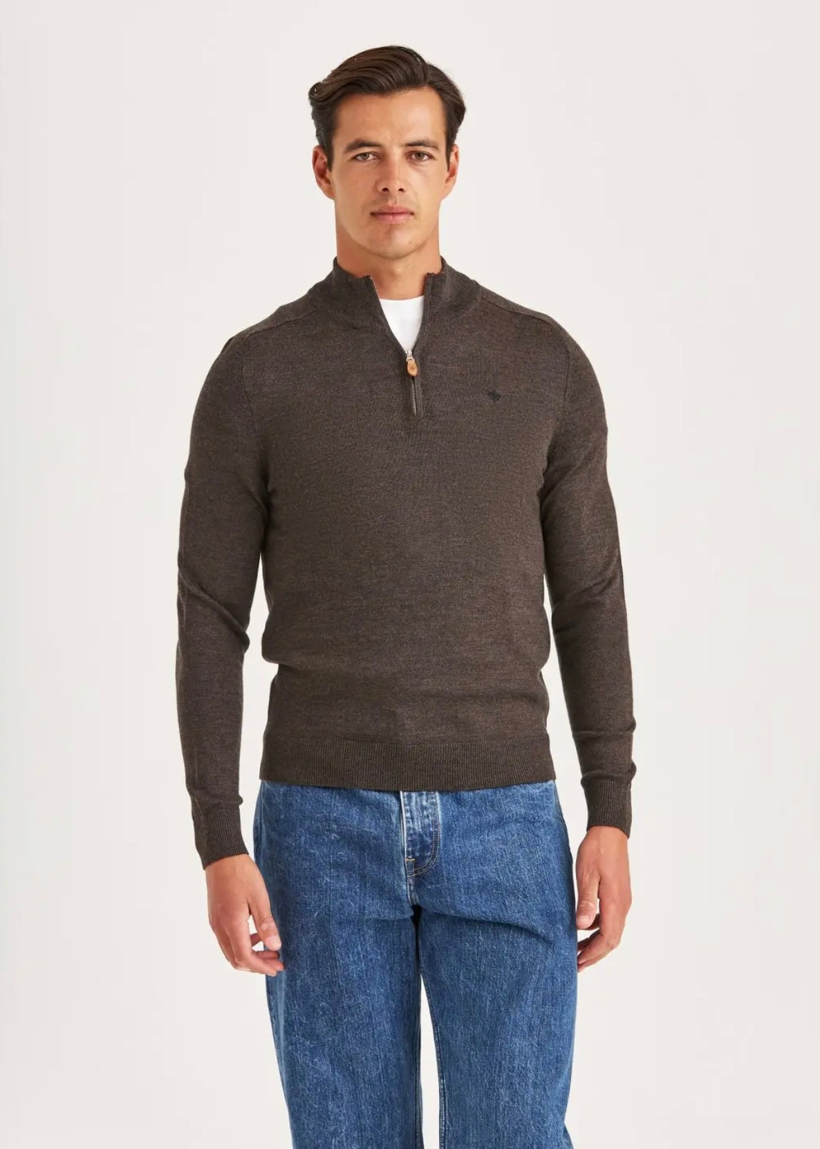 Merino John zip Brown