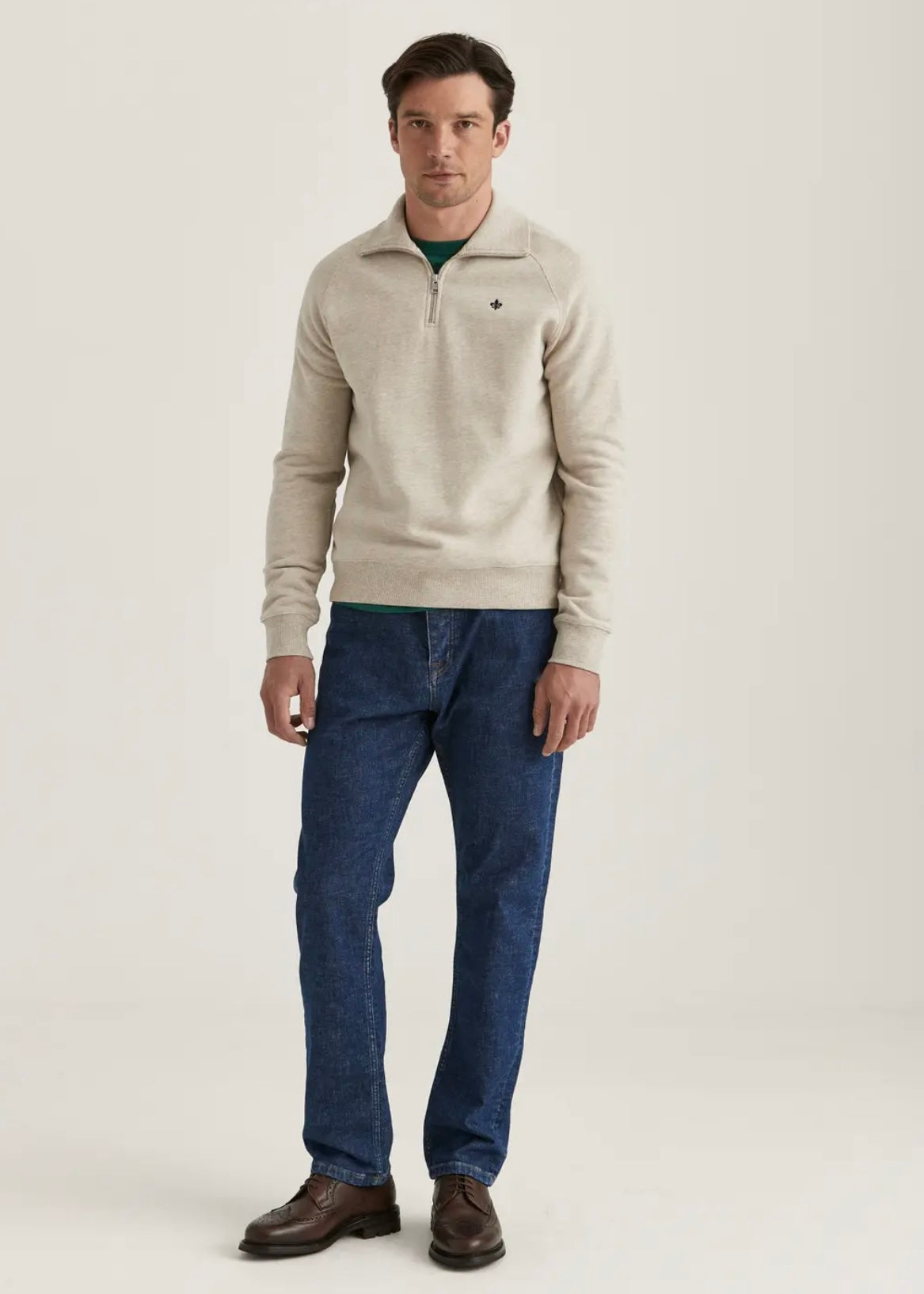 Morris Maryon Half Zip sweatshirt - Khaki