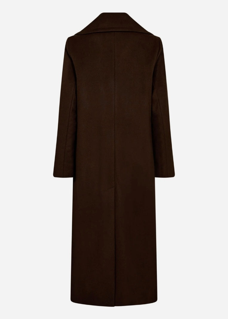 Clareta Long Cashmere coat Dark Brown