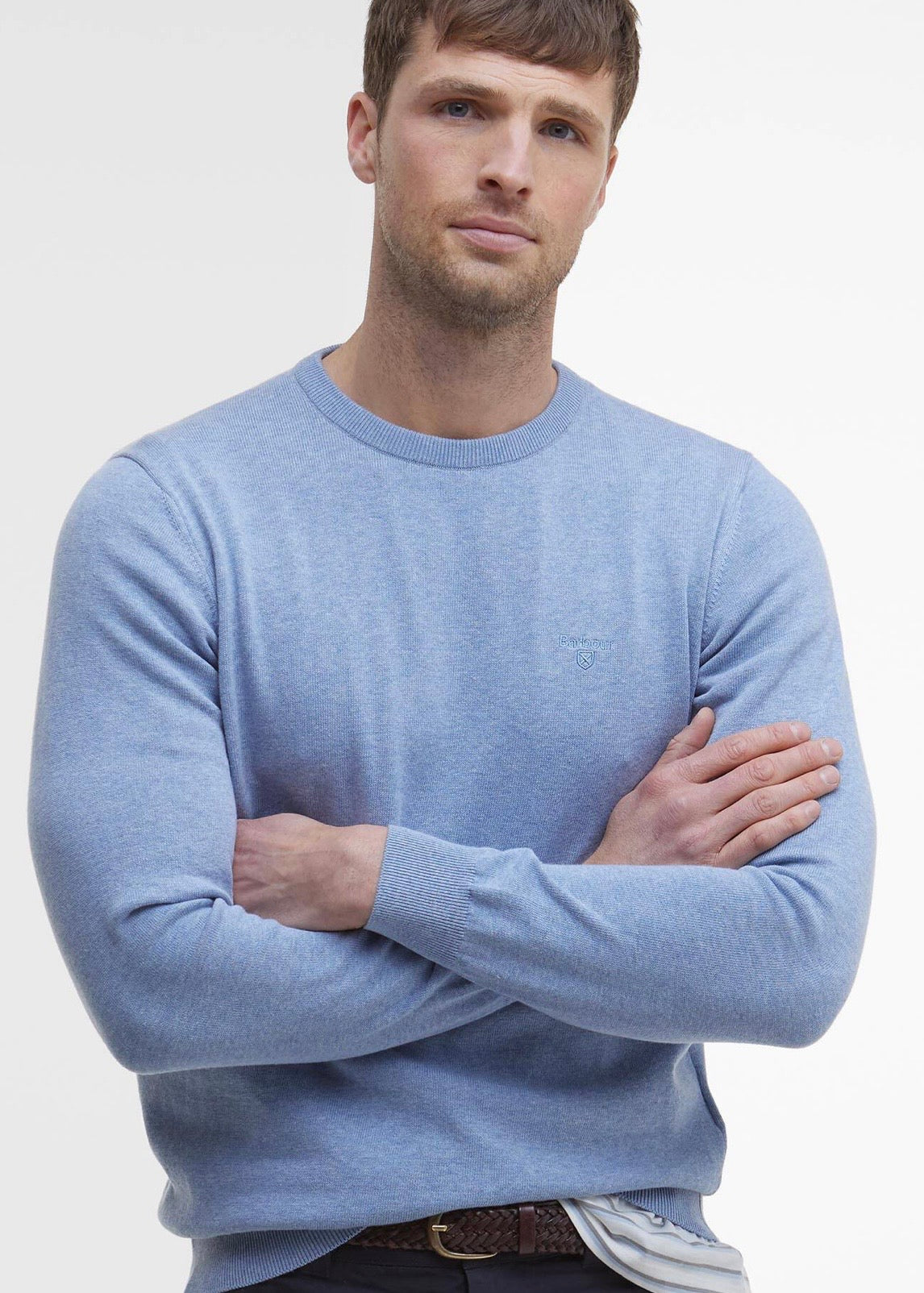 Pima Cotton Crew Neck Dark Chambray