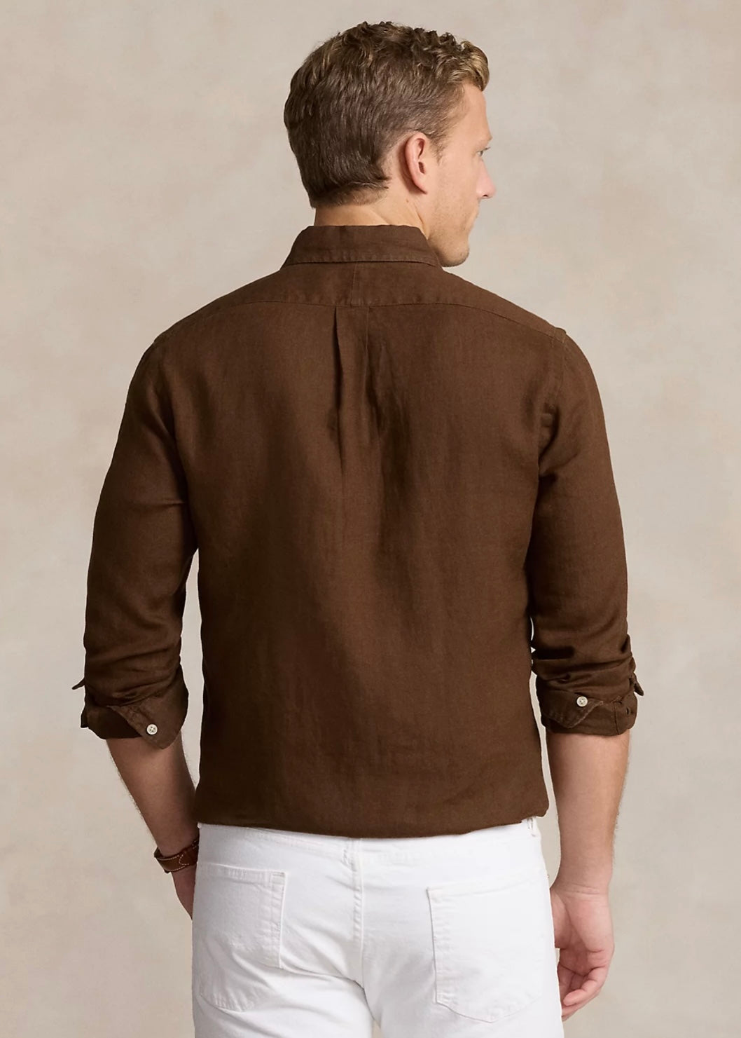 Polo Ralph Lauren Linen shirt custom fit - Chocolate Mousse