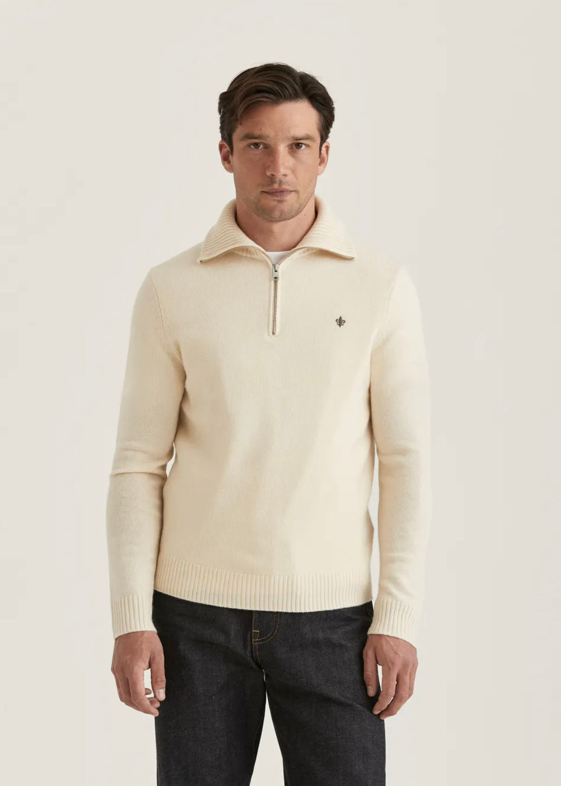 Morris Hertford Half Zip - Offwhite