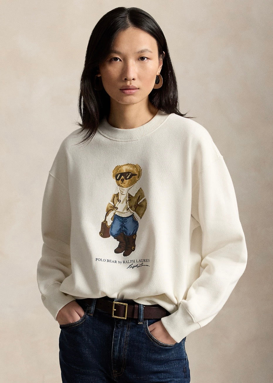 Polo Bear Fleece Crewneck Antique Cream