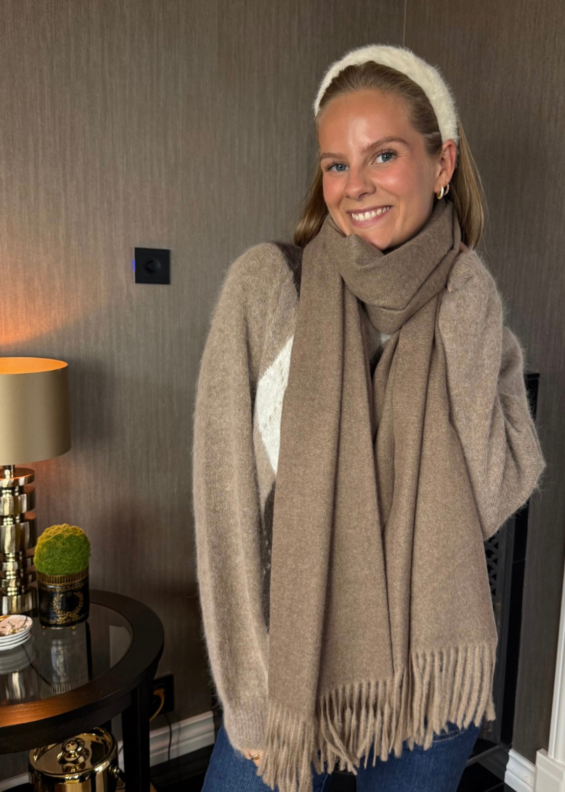 Ull/Cashmere skjerf Nutmeg