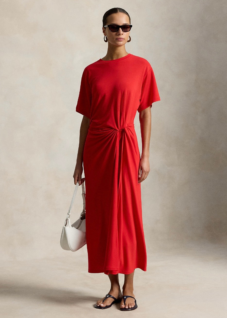 Twist Detail Tee Dress Petal Rose